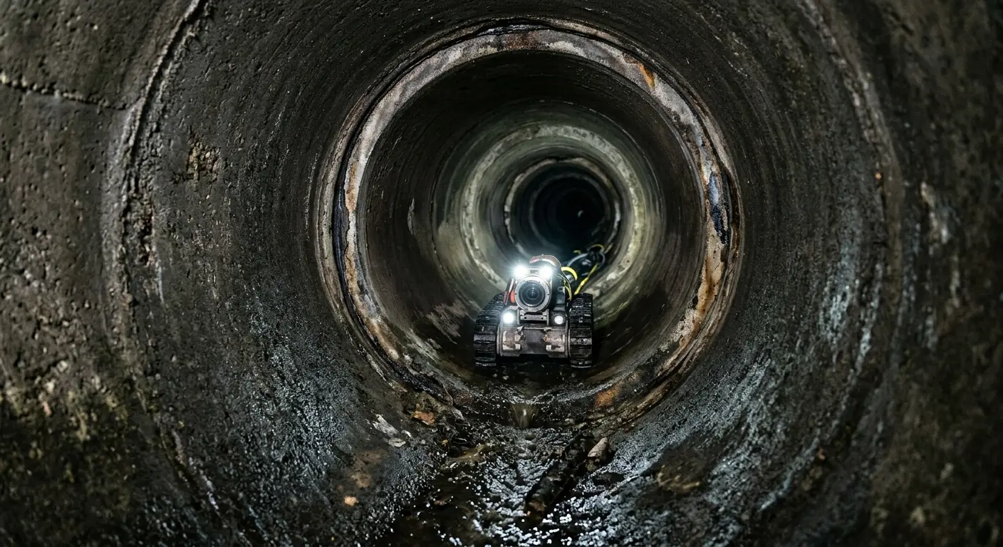 Robotic sewer camera inspecting pipe interior for Sewer Line Repair in Black Mountain